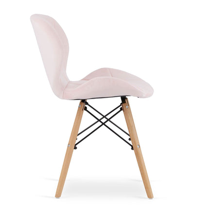 Kėdės LAGO Velvet, rožinis aksomas, 2 vnt. - Beauty Kit