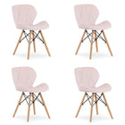 Kėdės LAGO Velvet, rožinis aksomas, 4 vnt. - Beauty Kit