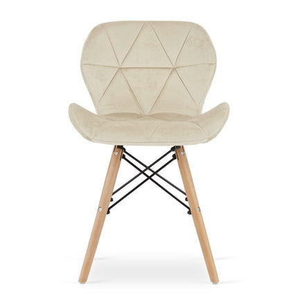 Kėdės LAGO Velvet, smėlio spalvos aksomas, 2 vnt. - Beauty Kit