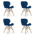 Kėdės LAGO Velvet, tamsiai mėlynas aksomas, 4 vnt. - Beauty Kit