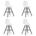 Kėdės LAMAL, baltos spalvos/juodos kojos, 4 vnt. - Beauty Kit