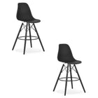 Kėdės LAMAL, juodos spalvos/juodos kojos, 2 vnt. - Beauty Kit