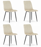 Kėdės LAVA, smėlio spalvo aksomas, 4 vnt. - Beauty Kit