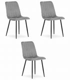 Kėdės LAVA, tamsiai pilkas aksomas, 3 vnt. - Beauty Kit