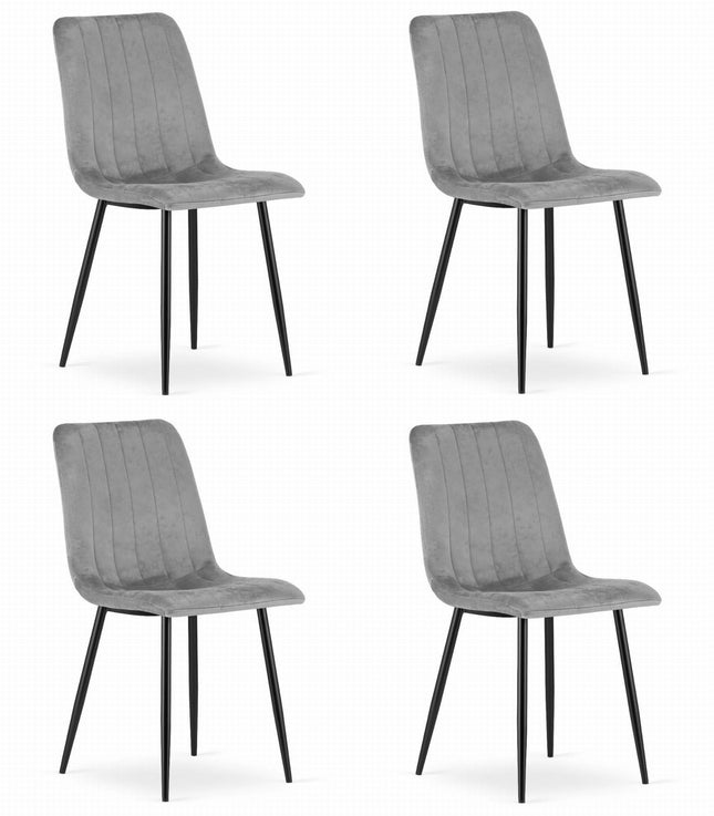 Kėdės LAVA, tamsiai pilkas aksomas, 4 vnt. - Beauty Kit