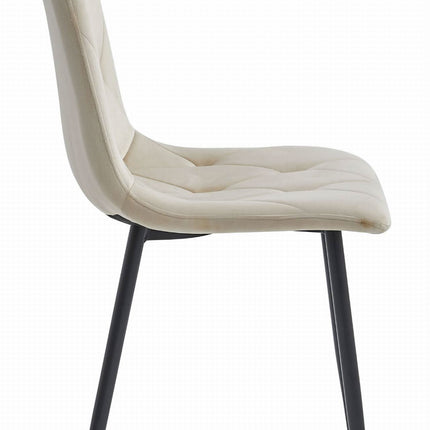 Kėdės LIBRA, smėlio spalvos aksomas/juodos kojos, 4 vnt. - Beauty Kit