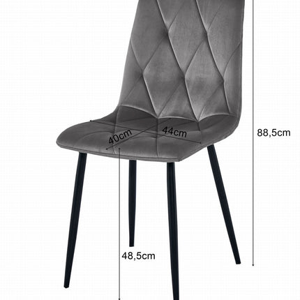 Kėdės LIBRA, smėlio spalvos aksomas/juodos kojos, 4 vnt. - Beauty Kit