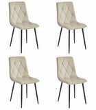 Kėdės LIBRA, smėlio spalvos aksomas/juodos kojos, 4 vnt. - Beauty Kit