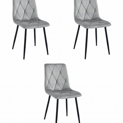 Kėdės LIBRA, šviesiai pilkas aksomas, 3 vnt. - Beauty Kit