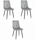 Kėdės LIBRA, šviesiai pilkas aksomas, 3 vnt. - Beauty Kit