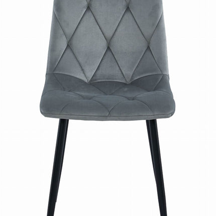 Kėdės LIBRA, šviesiai pilkas aksomas/juodos kojos, 2 vnt. - Beauty Kit