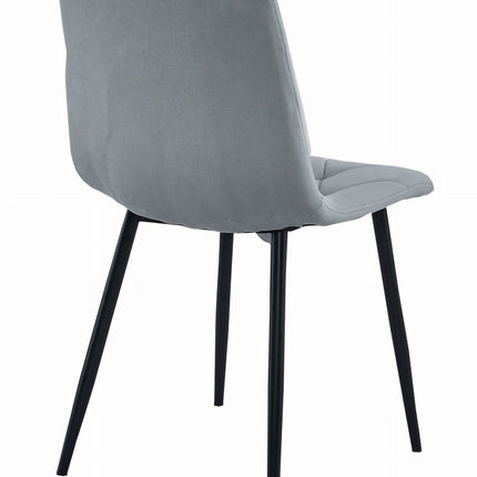 Kėdės LIBRA, šviesiai pilkas aksomas/juodos kojos, 4 vnt. - Beauty Kit