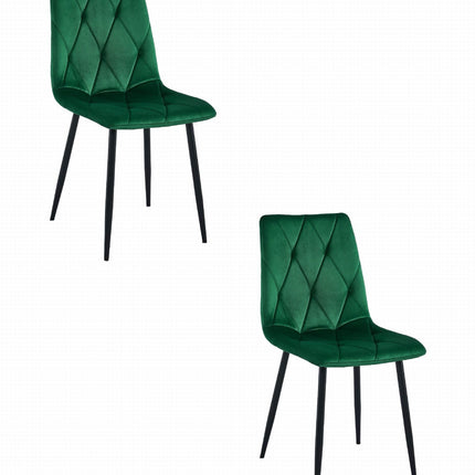 Kėdės LIBRA, tamsiai žalias aksomas/juodos kojos, 2 vnt. - Beauty Kit
