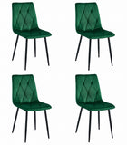 Kėdės LIBRA, tamsiai žalias aksomas/juodos kojos, 4 vnt. - Beauty Kit