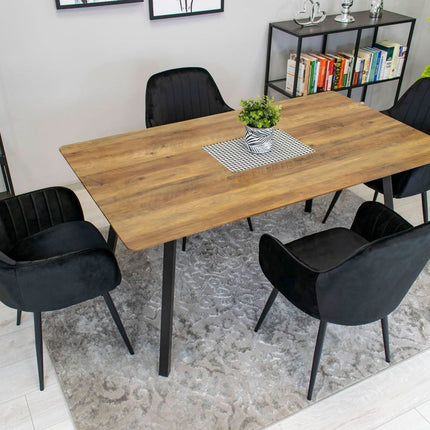 Kėdės LUGO, juodas aksomas/juodos kojos, 2 vnt. - Beauty Kit