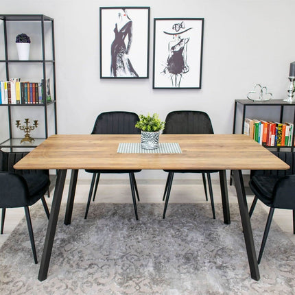 Kėdės LUGO, juodas aksomas/juodos kojos, 2 vnt. - Beauty Kit