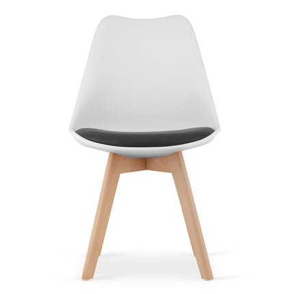 Kėdės MARK, juodai baltos/natūralios kojos, 2 vnt. - Beauty Kit