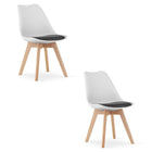 Kėdės MARK, juodai baltos/natūralios kojos, 2 vnt. - Beauty Kit