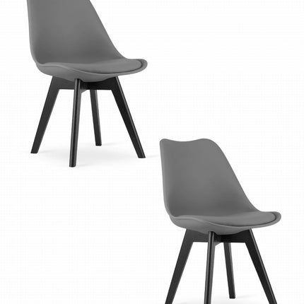 Kėdės MARK, tamsiai pilkos/juodos kojos, 2 vnt. - Beauty Kit