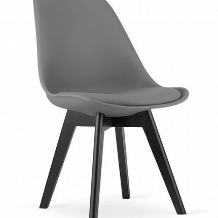 Kėdės MARK, tamsiai pilkos/juodos kojos, 3 vnt. - Beauty Kit