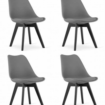 Kėdės MARK, tamsiai pilkos/juodos kojos, 4 vnt. - Beauty Kit