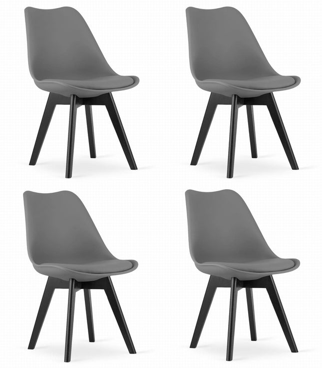 Kėdės MARK, tamsiai pilkos/juodos kojos, 4 vnt. - Beauty Kit