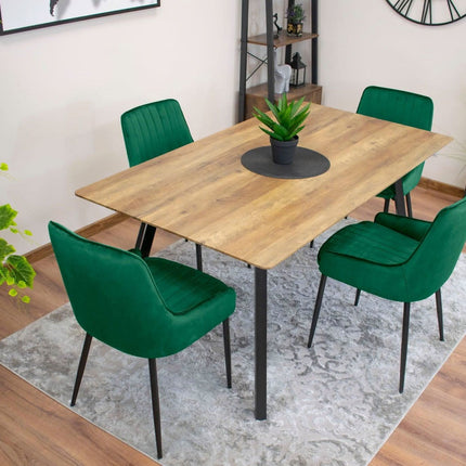 Kėdės MONZA, žalias aksomas, 4 vnt. - Beauty Kit