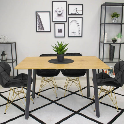 Kėdės NEST, juodas aksomas/auksinės kojos, 3 vnt. - Beauty Kit