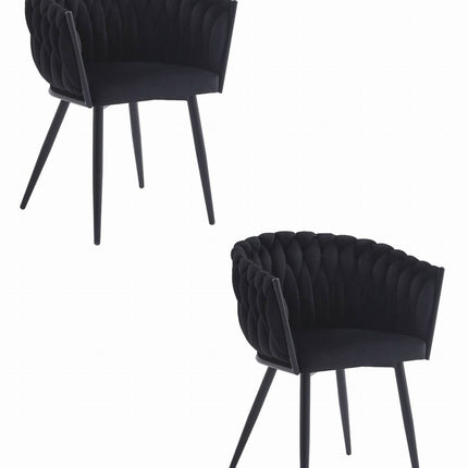 Kėdės ORION, juodas aksomas, 2 vnt. - Beauty Kit