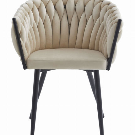 Kėdės ORION, smėlio spalvos aksomas, 2 vnt. - Beauty Kit