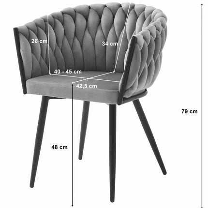 Kėdės ORION, smėlio spalvos aksomas, 2 vnt. - Beauty Kit