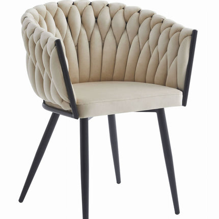 Kėdės ORION, smėlio spalvos aksomas, 2 vnt. - Beauty Kit