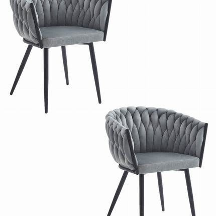 Kėdės ORION, šviesiai pilkas aksomas, 2 vnt. - Beauty Kit