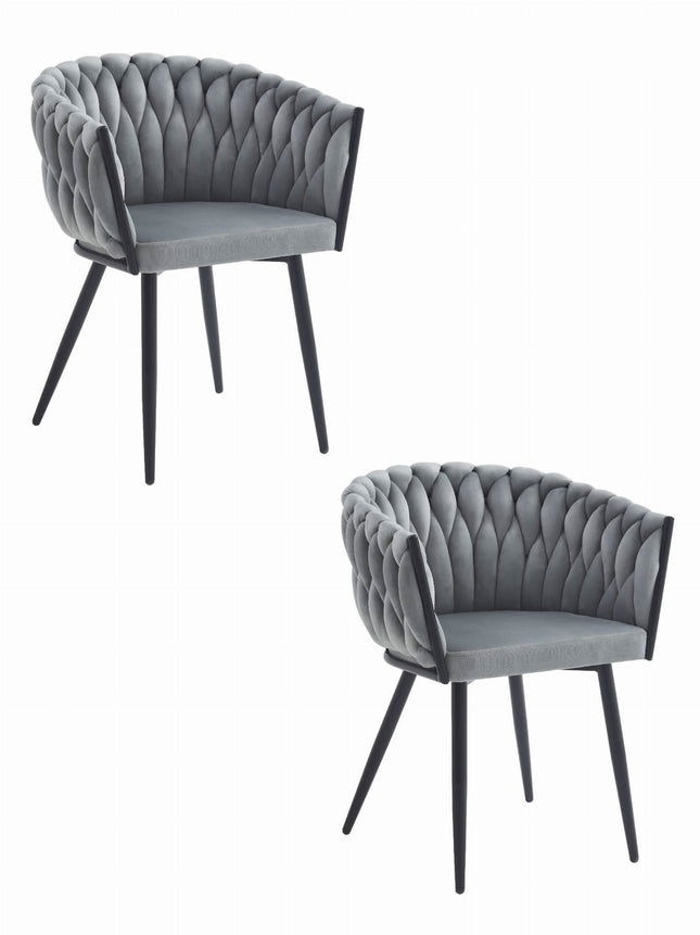 Kėdės ORION, šviesiai pilkas aksomas, 2 vnt. - Beauty Kit