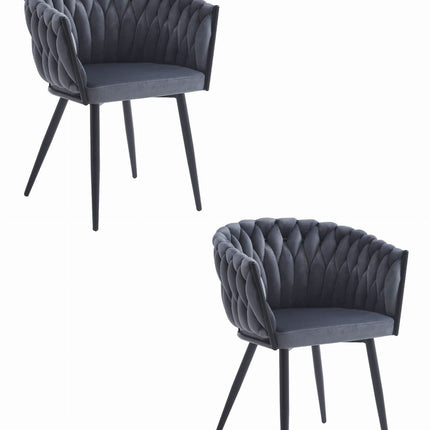 Kėdės ORION, tamsiai pilkas aksomas, 2 vnt. - Beauty Kit