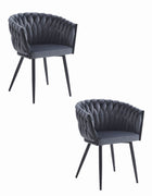 Kėdės ORION, tamsiai pilkas aksomas, 2 vnt. - Beauty Kit