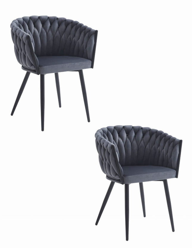 Kėdės ORION, tamsiai pilkas aksomas, 2 vnt. - Beauty Kit