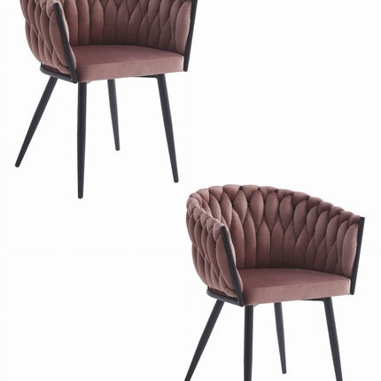Kėdės ORION, tamsiai rožinis aksomas, 2 vnt. - Beauty Kit