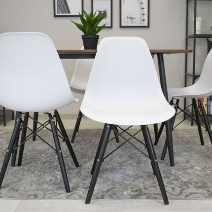 Kėdės OSAKA, baltos/juoda kojos, 2 vnt. - Beauty Kit