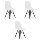 Kėdės OSAKA, baltos/juoda kojos, 3 vnt. - Beauty Kit