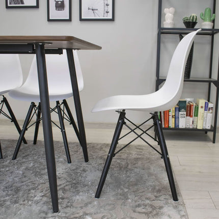 Kėdės OSAKA, baltos/juoda kojos, 4 vnt. - Beauty Kit