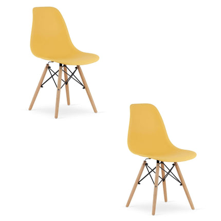 Kėdės OSAKA, garstyčių spalvos/natūralios kojos, 2 vnt. - Beauty Kit