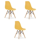 Kėdės OSAKA, garstyčių spalvos/natūralios kojos, 3 vnt. - Beauty Kit