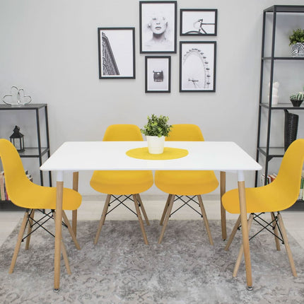 Kėdės OSAKA, garstyčių spalvos/natūralios kojos, 3 vnt. - Beauty Kit