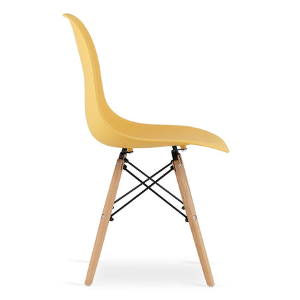 Kėdės OSAKA, garstyčių spalvos/natūralios kojos, 4 vnt. - Beauty Kit