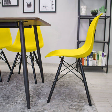 Kėdės OSAKA, geltonos/juodos kojos, 2 vnt. - Beauty Kit