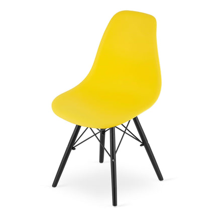 Kėdės OSAKA, geltonos/juodos kojos, 3 vnt. - Beauty Kit