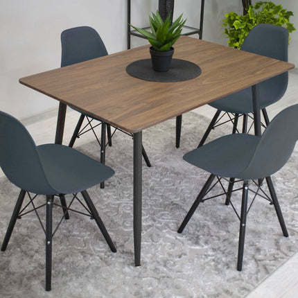 Kėdės OSAKA, grafito spalvos/juodos kojos, 3 vnt. - Beauty Kit