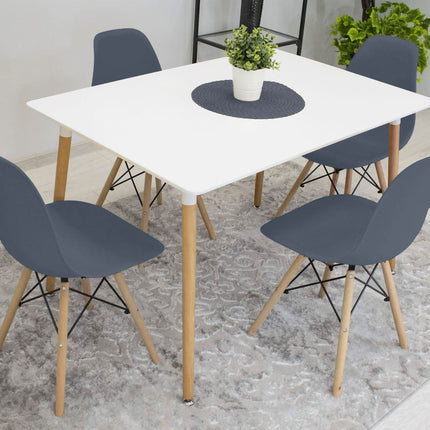 Kėdės OSAKA, grafito spalvos/natūralios kojos, 3 vnt. - Beauty Kit