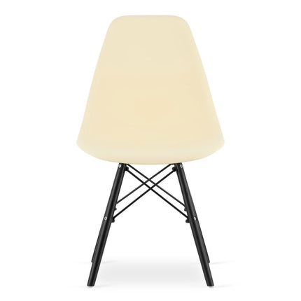 Kėdės OSAKA, kreminės/juodos kojos, 3 vnt. - Beauty Kit